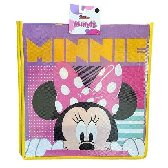 Disney Junior Minnie Mouse Legacy Pink Purple Reusable Shopping Tote Bag 13x13 - Picture 1 of 5